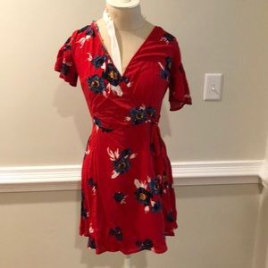 Red flowered dress